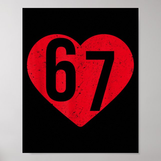 Póster 6 7 Meme Heart Gen Alpha Six Seven 67 Valentines B (Frente)