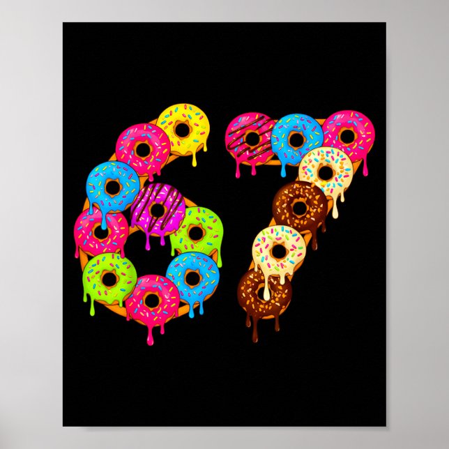 Póster 6 7 Meme Matching Love Donuts 67 Pajamas Kids Six  (Frente)
