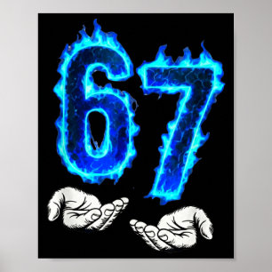 Póster 6 7 Meme Seis Siete 67 Manos Meme Divertido Hombre