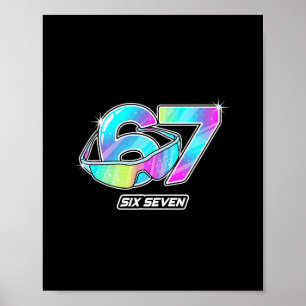 Póster 6 7 Meme Seis Siete Sungles Gen Alpha Gracioso Dis