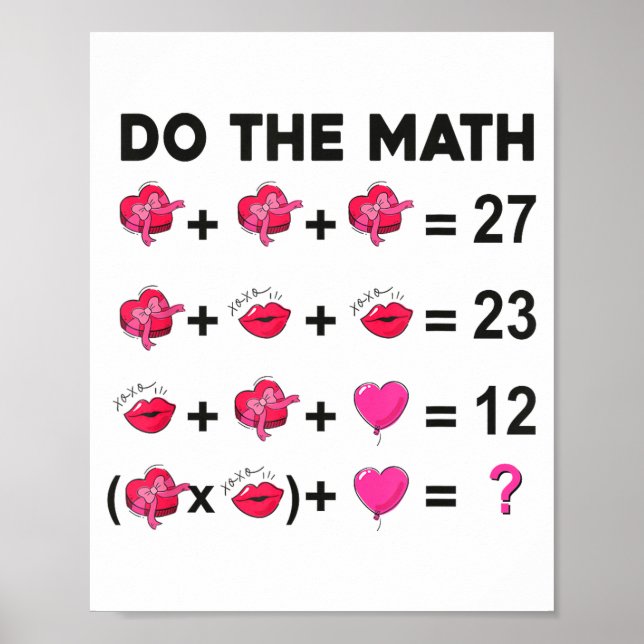 Póster 6 7 Meme Six Seven Do The Math Teacher Valentines  (Frente)