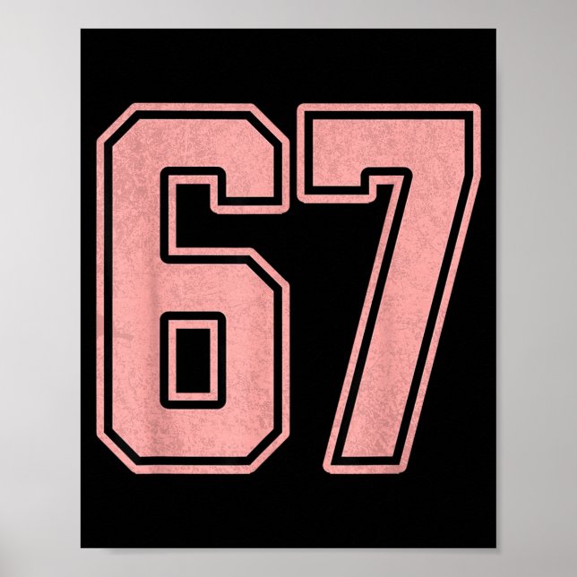Póster 6 7 Number 67 Baseball Funny Meme Tee For Women  (Frente)