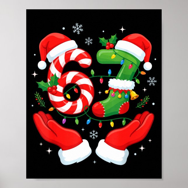 Póster 6 7 Pajamas Six Seven Matching Ugly Christmas 67 F (Frente)
