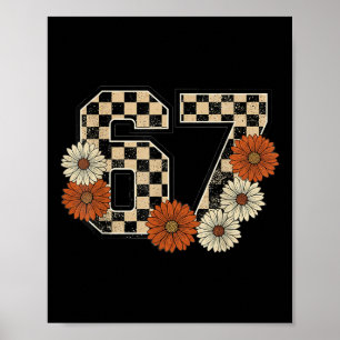 Póster 6 7 Retro Camiseta de cuadros de otoño Meme Embruj
