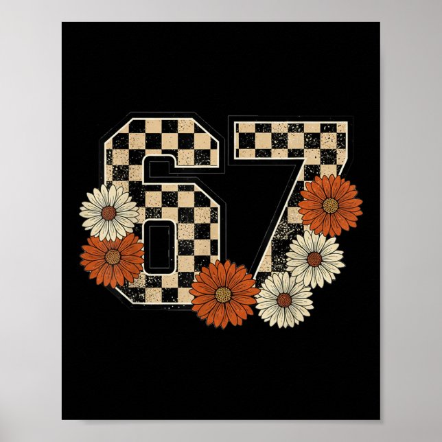 Póster 6 7 Retro Fall Meme Checkerboard Tee Haunted  (Frente)