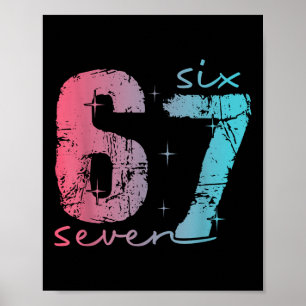 Póster 6 7 Seis Siete Camiseta divertida de meme para muj