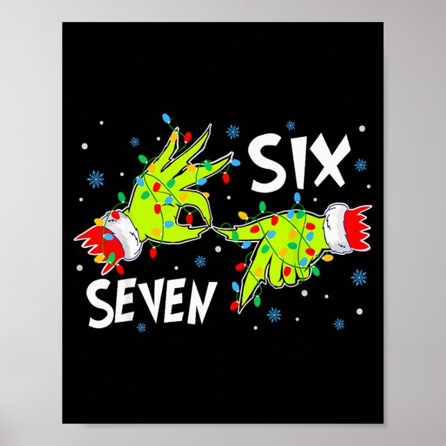 Póster 6 7 Seis Siete Gen Z Alpha Meme Lenguaje de Moda F (Frente)