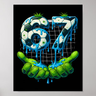 Póster 6 7 Seis Siete Goteo Divertido Gen Alpha Meme Fútb
