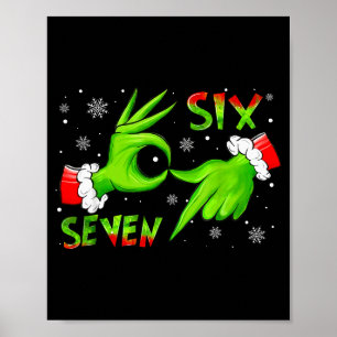 Póster 6 7 Seis Siete Mano Generación Z Alpha Meme Lengua