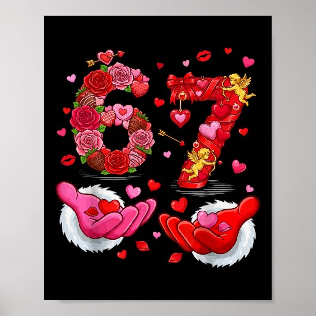 Póster 6 7 Six Seven Valentine Hearts Kids Boys Girls Cut (Frente)