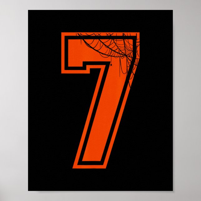 Póster 6 7 Spider Web Funny Halloween Costume Tee (Frente)