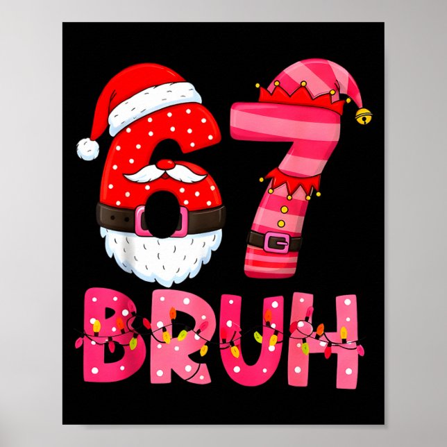 Póster 6 7 Teens Xmas Funny Six Seven Pajamas Christmas N (Frente)