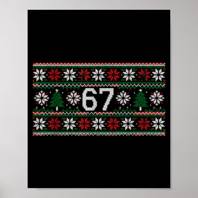 Póster 6 7 Ugly Christmas Trendy Meme Tween 67 Six Seven  (Frente)