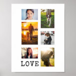 Póster 6 Collage de fotograma<br><div class="desc">6 fotos en orientación variable,  personalizar "Amor" a cualquier palabra corta o abreviatura.</div>
