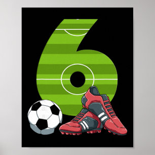 Póster 6 Cumpleaños Fútbol Primer Cumpleaños Niños Fútbol