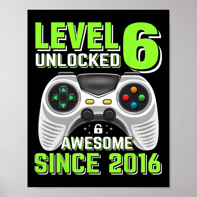 Póster 6 Desbloqueados Impresionantes Videojuegos 2016 6º (Frente)