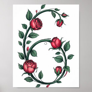 Póster 6 Floral 67 Rosa Día de San Valentín Amor Divertid