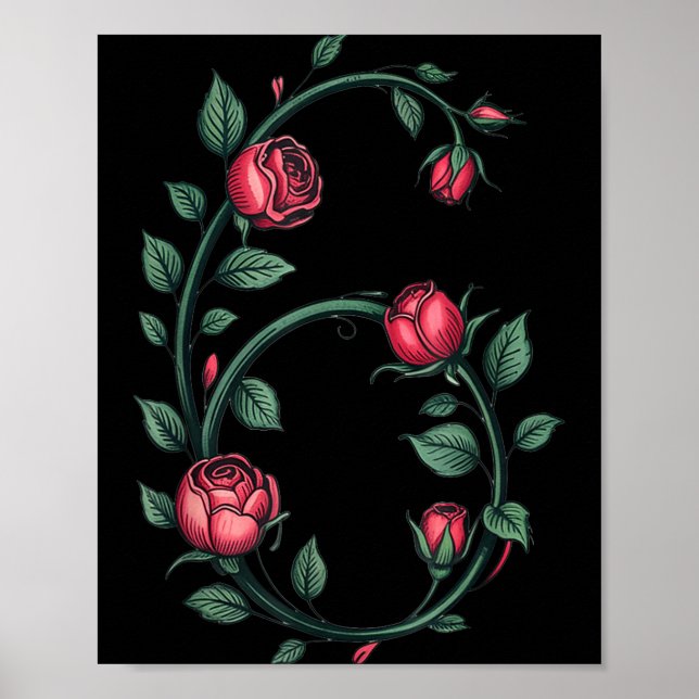 Póster 6 Floral 67 Rose Valentines Day Funny Love Matchin (Frente)