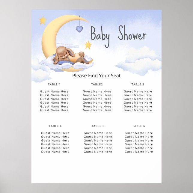 Póster 6 Mesa Baby Shower (Frente)