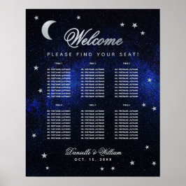 Póster 6 Mesa Estrellas de Boda Celestial Carta de Asient