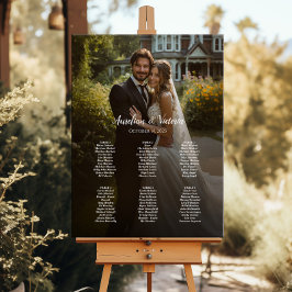 Póster 6 mesas elegante gráfico de bodas de fotografía