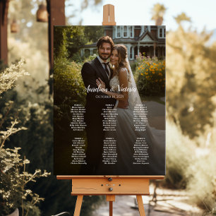 Póster 6 mesas elegante gráfico de bodas de fotografía