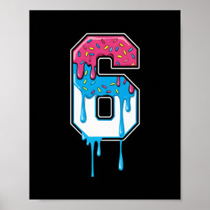 Póster 6 Número Seis Deportes en Equipo Helado Goteo 67 S