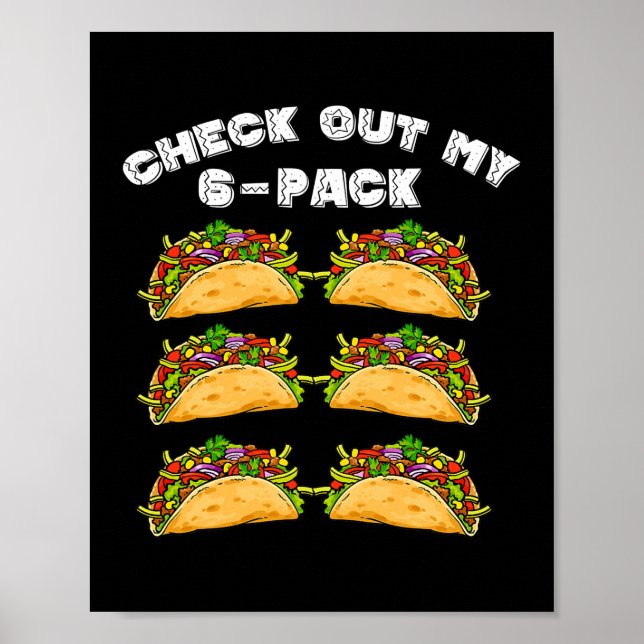 Póster 6 Pack Fitness Taco Funny Gym Top para (Frente)