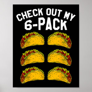 Póster 6 Pack Fitness Taco Funny Gym Top Para Taco