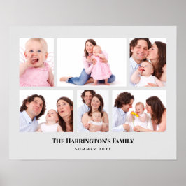 Póster 6 secciones Personalizado foto marcos grises Minim