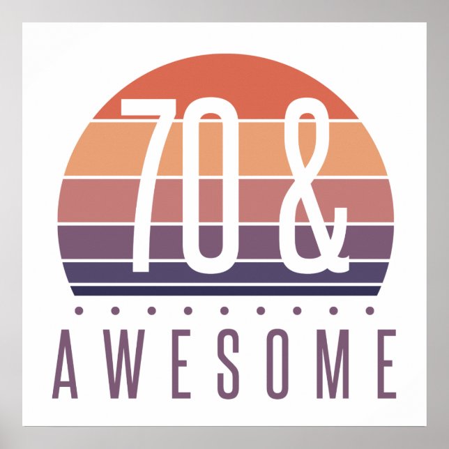 Póster 70.º Atardecer Retro (Frente)