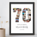 Póster 70.º Collage de fotos de cumpleaños 70 Personaliza<br><div class="desc">Celebrar el 70 cumpleaños con este poster de collage de fotos número 70 personalizado. Este regalo de personalizable también es perfecto para el aniversario de los bodas. Es una gran manera de mostrar preciosos recuerdos de tu vida de boda y casada. El poster presenta un collage de fotos que capturan...</div>