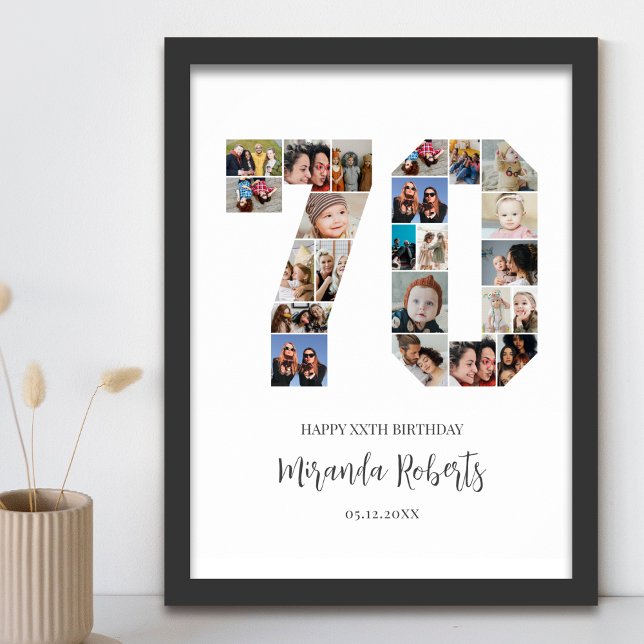 Póster 70.º Collage de fotos de cumpleaños 70 Personaliza (Subido por el creador)