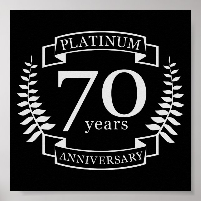 Póster 70.º PLATINO ANIVERSARIO Boda (Frente)