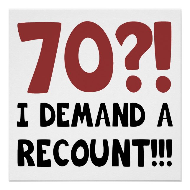 Póster 70.º regalo de la bolsa de cumpleaños (Anverso)