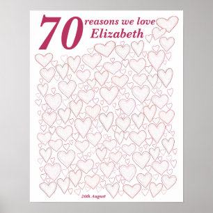 Póster 70 Aniversario - Rosa 70 Razones por las que te qu