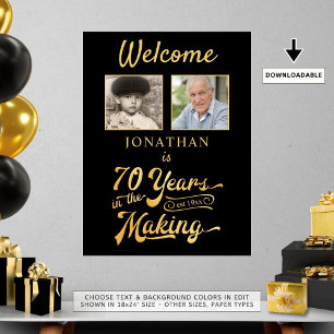 Póster 70 AÑOS DE Bienvenida por cumpleaños en la realiza