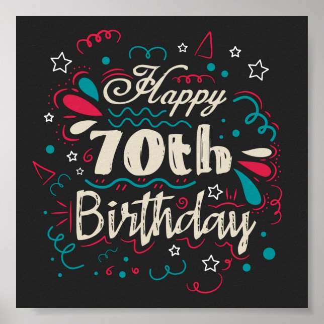 Póster 70 años decorativos (Frente)