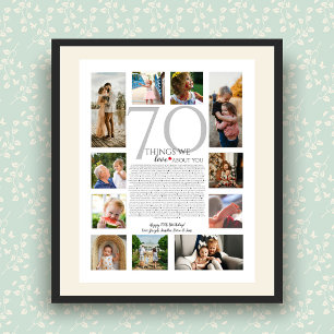 Póster 70 cosas que amamos de ti collage de fotos