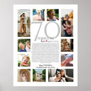 Póster 70 cosas que nos encantan de tu collage de fotos