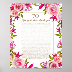 Póster 70 cosas que nos encantan por el aniversario de la