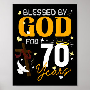 Póster 70 Cumpleaños Bendecido Por Dios Durante 70 Años 7