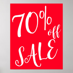 Póster 70% de descuento Rótulo de venta, Rótulo de venta