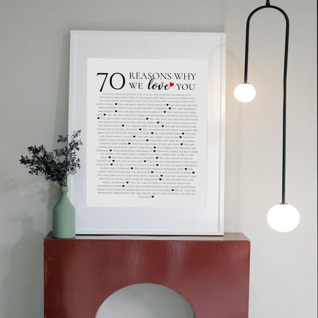 Póster 70 razones por las que te amamos cumpleaños 80 60  (Subido por el creador)