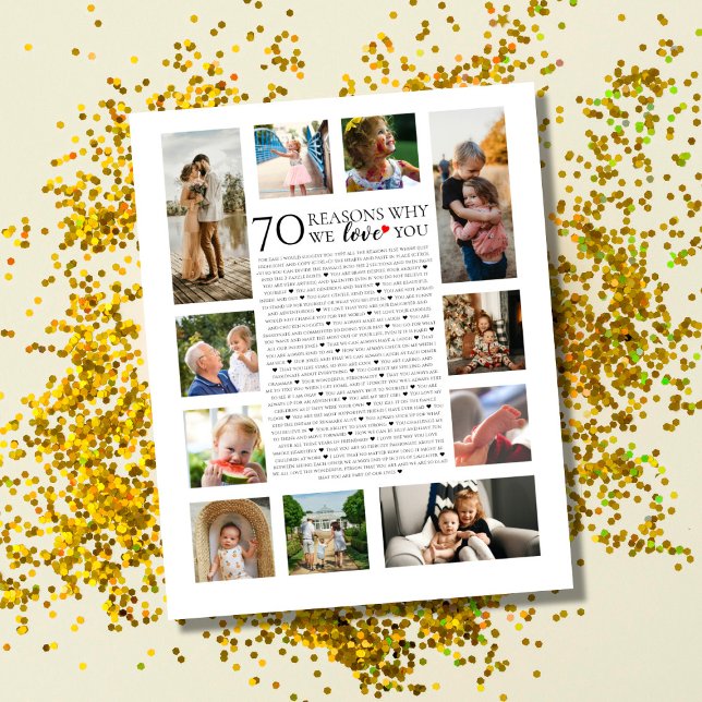 Póster 70 razones por las que te amamos el cumpleaños del (Subido por el creador)