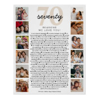 70 Razones por las que te Amamos Regalo de Cumplea