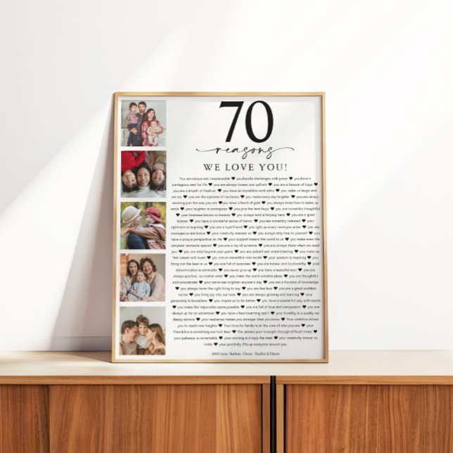 Póster 70 Reasons We Love You Birthday or Anniversary (Subido por el creador)