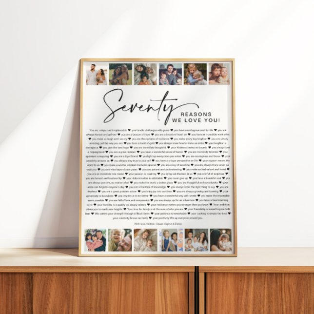 Póster 70 Reasons We Love You Birthday Photo Collage (Subido por el creador)