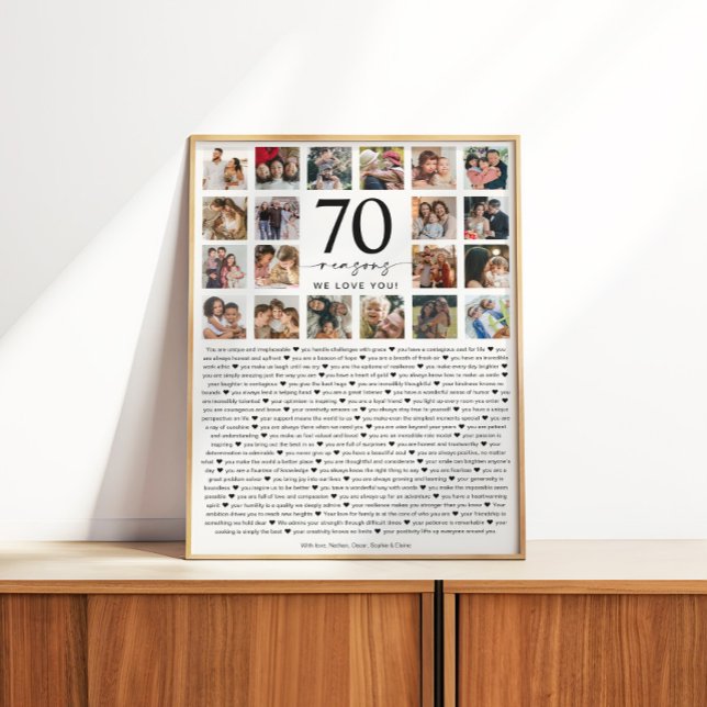 Póster 70 Reasons We Love You Photo Collage Keepsake Gift (Subido por el creador)