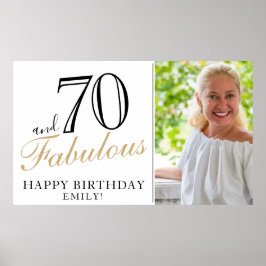 Póster 70 y Fabulous Elegant 70th Birthday Photo